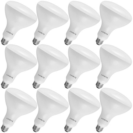 BR40 LED Light Bulbs 14W (85W Equivalent) 1100LM 3000K Soft White Dimmable E26 Base 12-Pack -  LUXRITE, LR31821-12PK